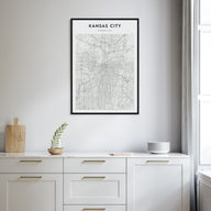 Kansas City Map Portrait Poster
