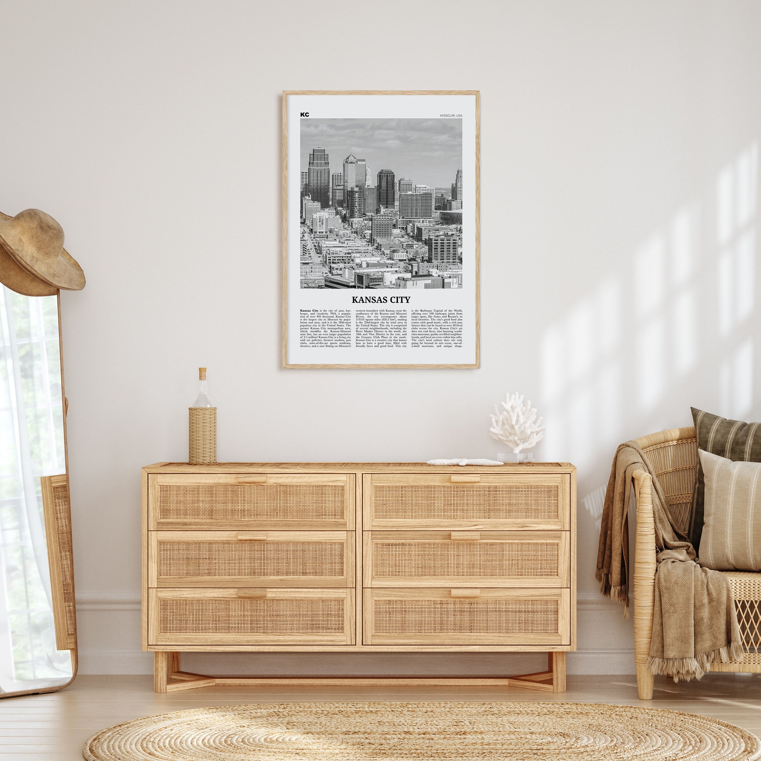 Kansas City Travel B&W No 1 Poster