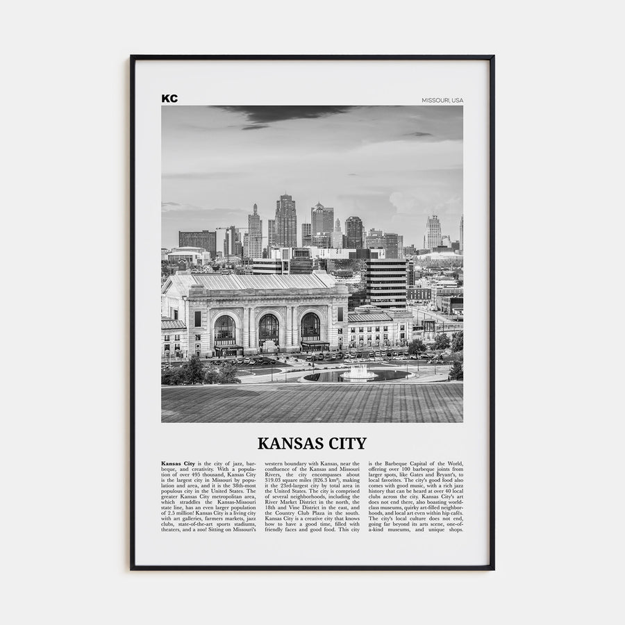 Kansas City Travel B&W No 3 Poster