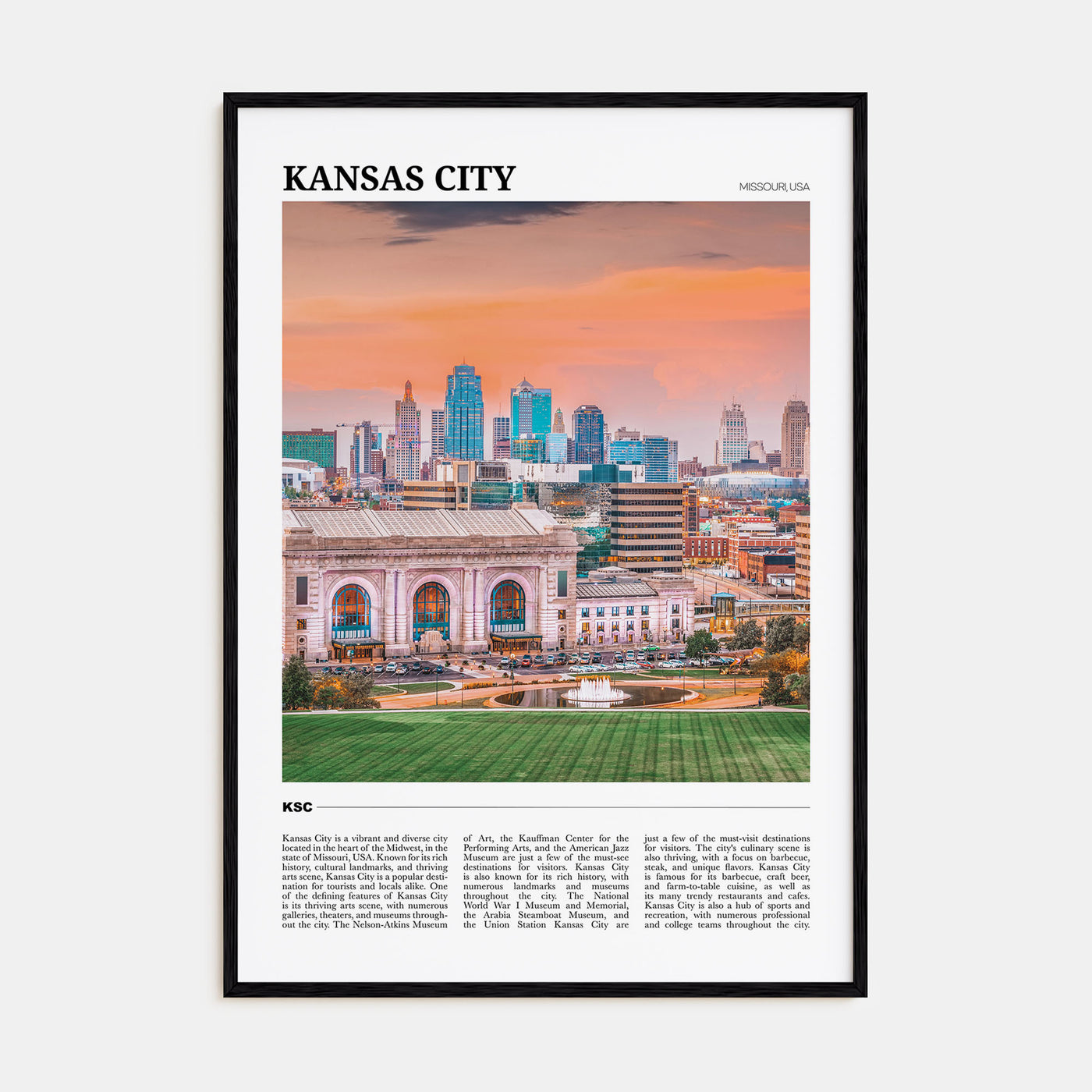 Kansas City Travel Color No 1 Poster
