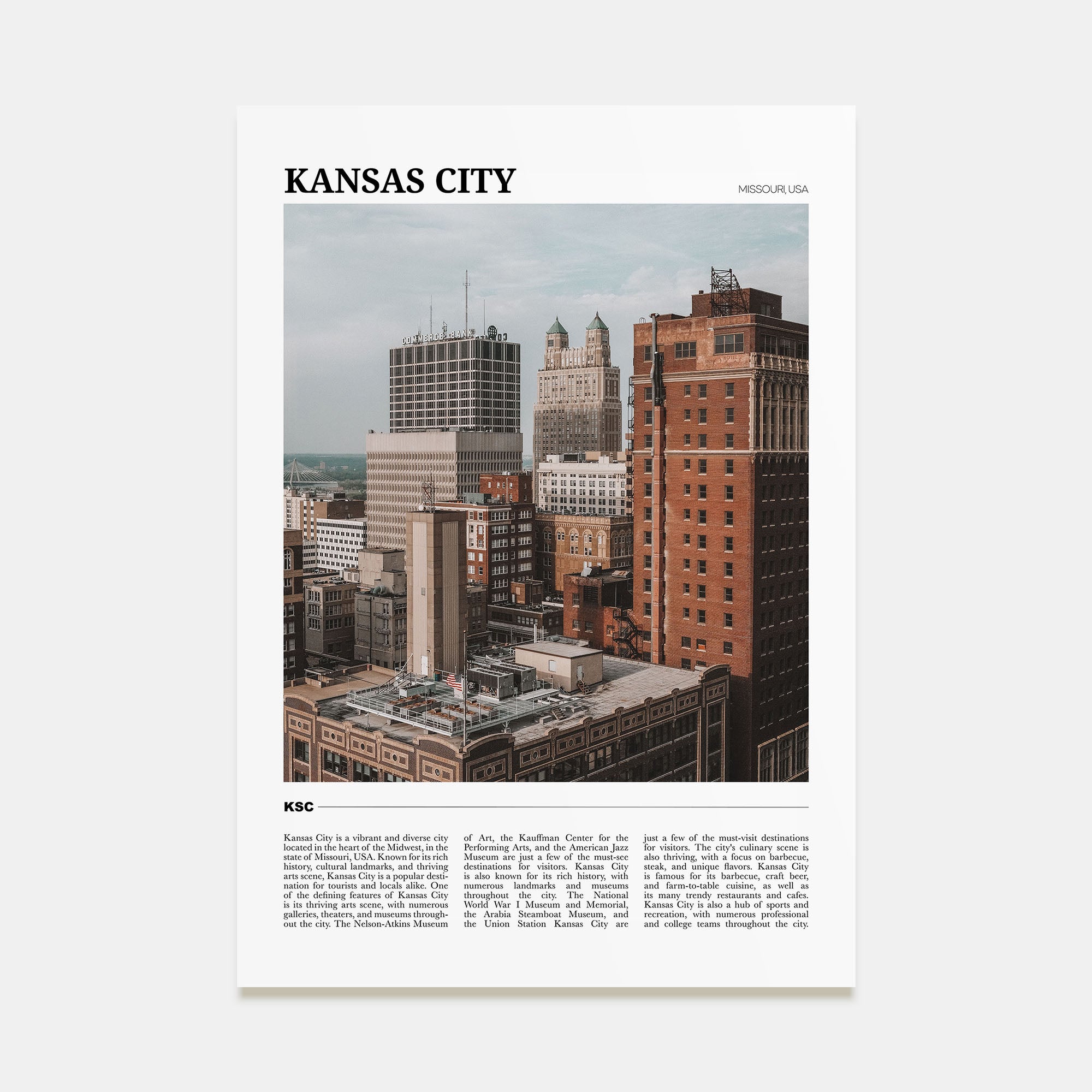 Kansas City Travel Color No 3 Poster