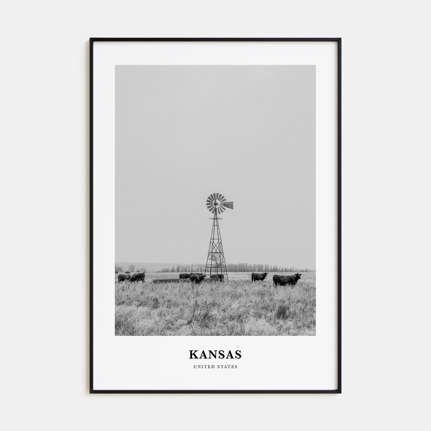 Kansas Portrait B&W Poster