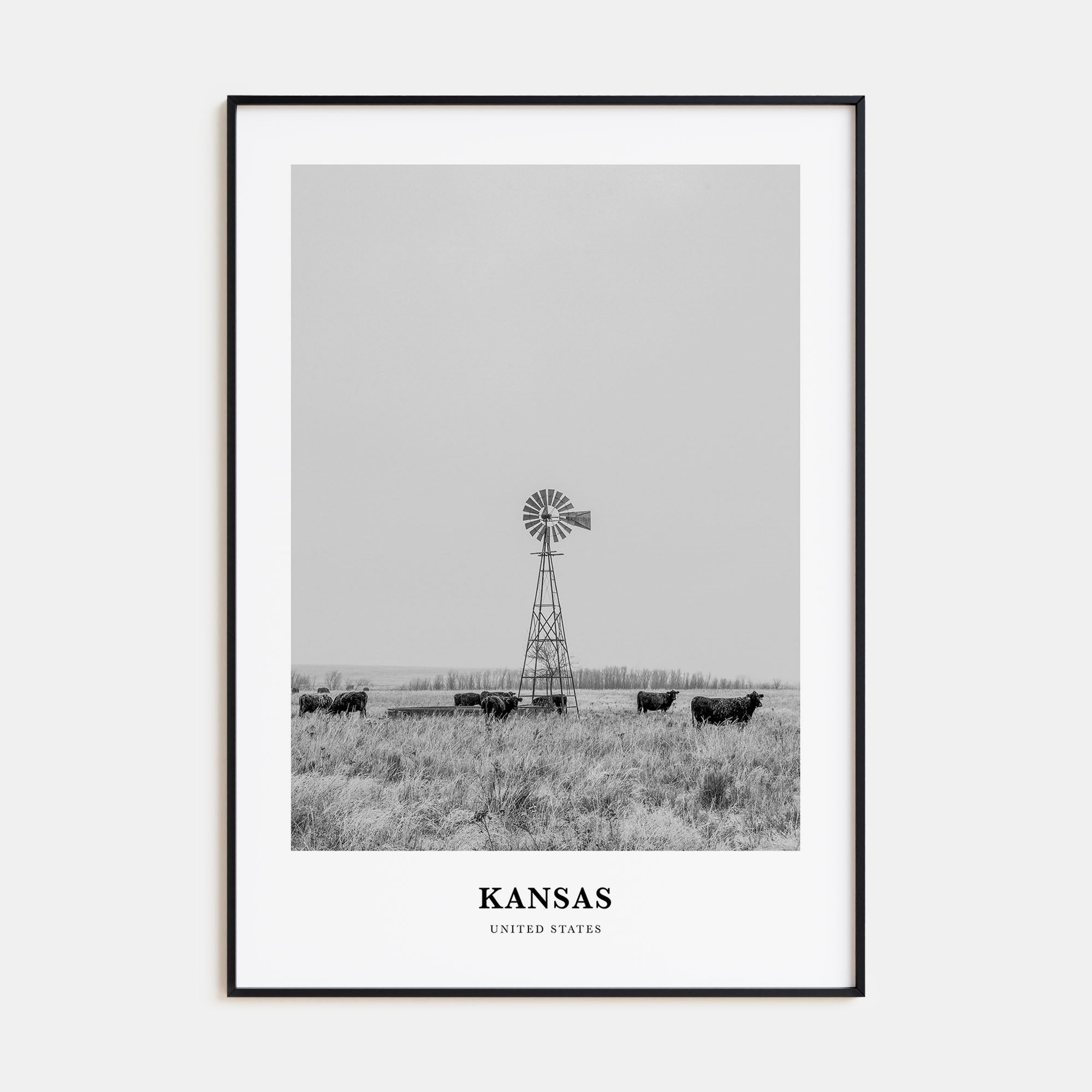 Kansas Portrait B&W Poster