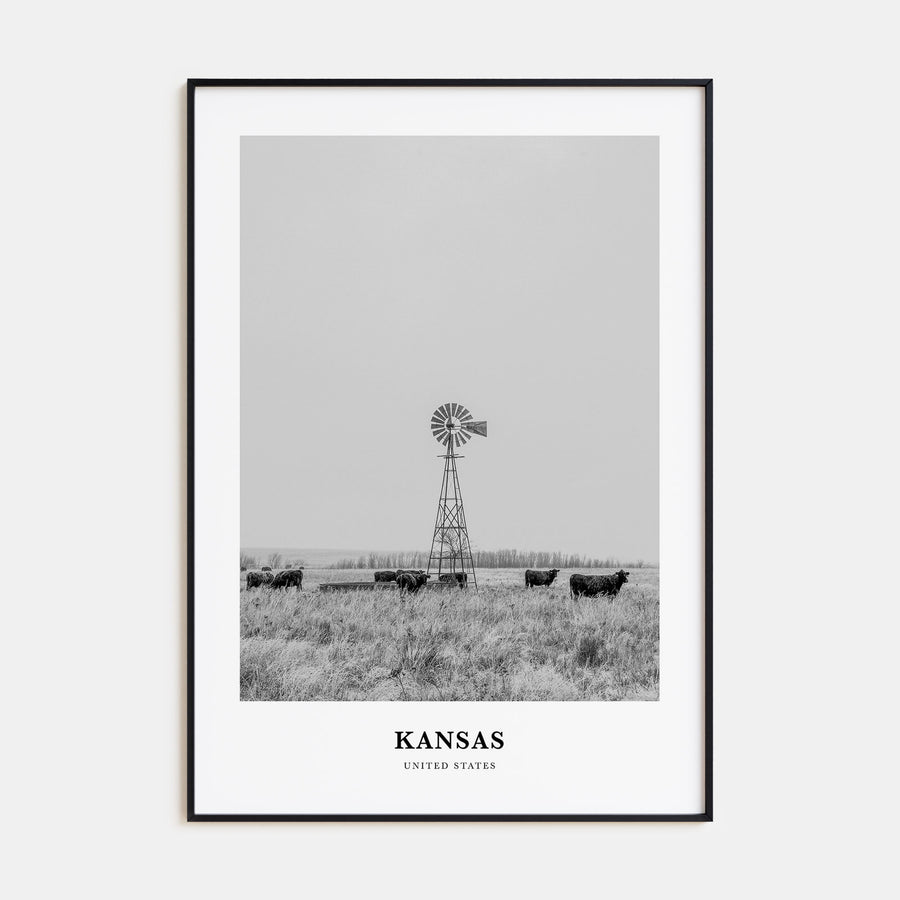 Kansas Portrait B&W Poster