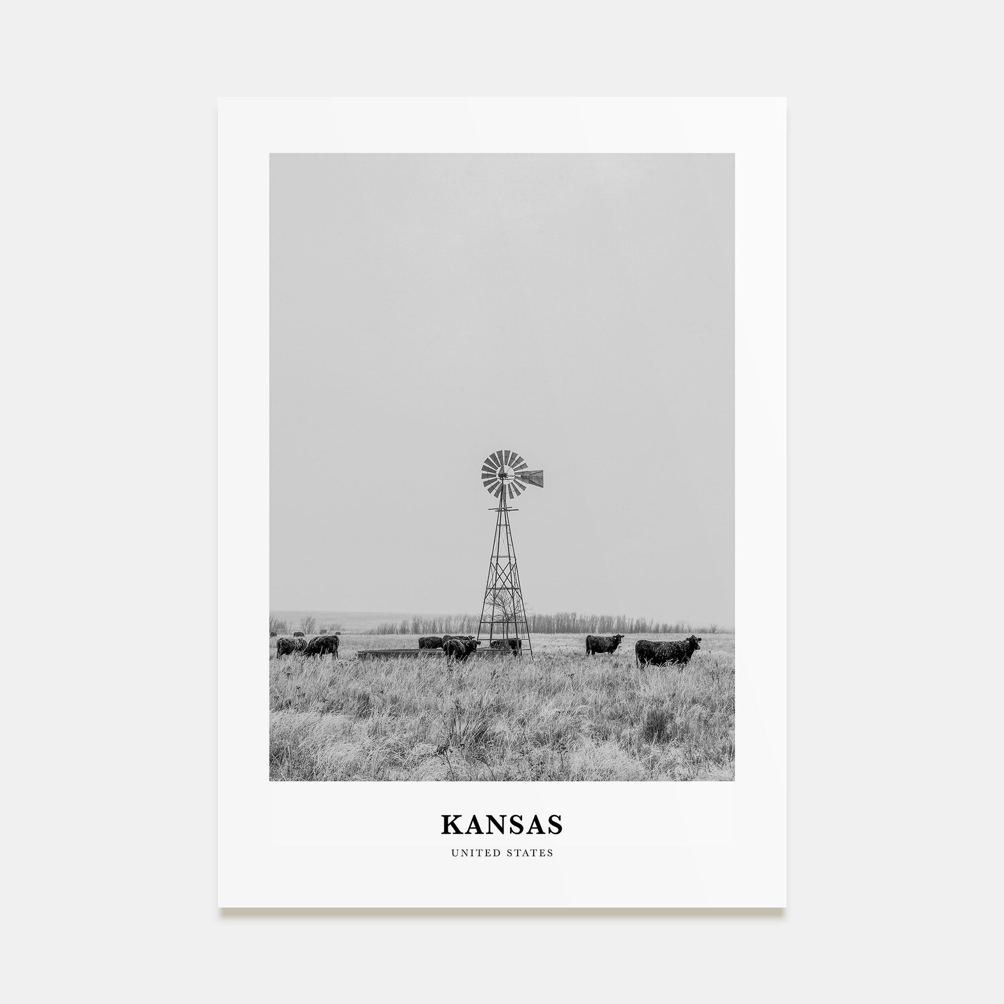 Kansas Portrait B&W Poster
