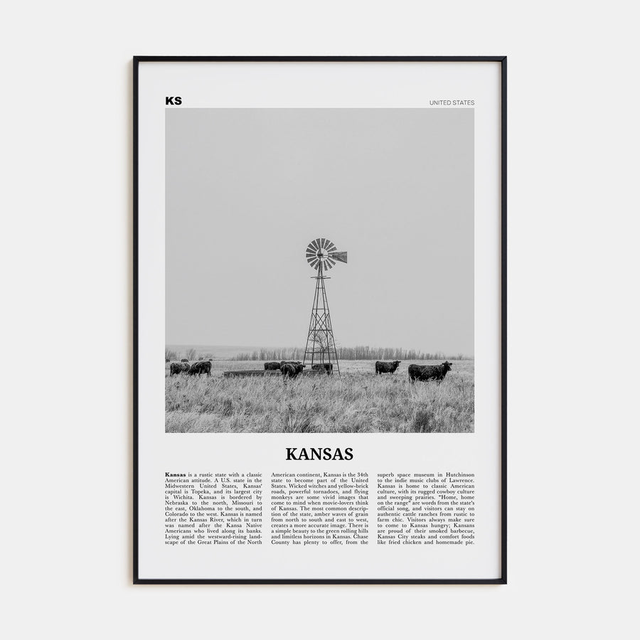 Kansas Travel B&W No 1 Poster