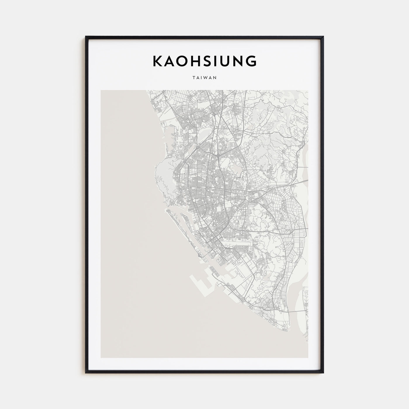 Kaohsiung Map Portrait Poster