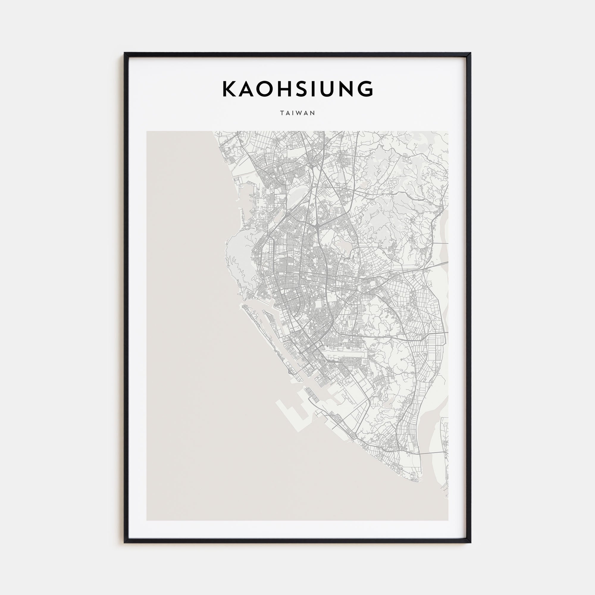 Kaohsiung Map Portrait Poster