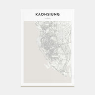 Kaohsiung Map Portrait Poster