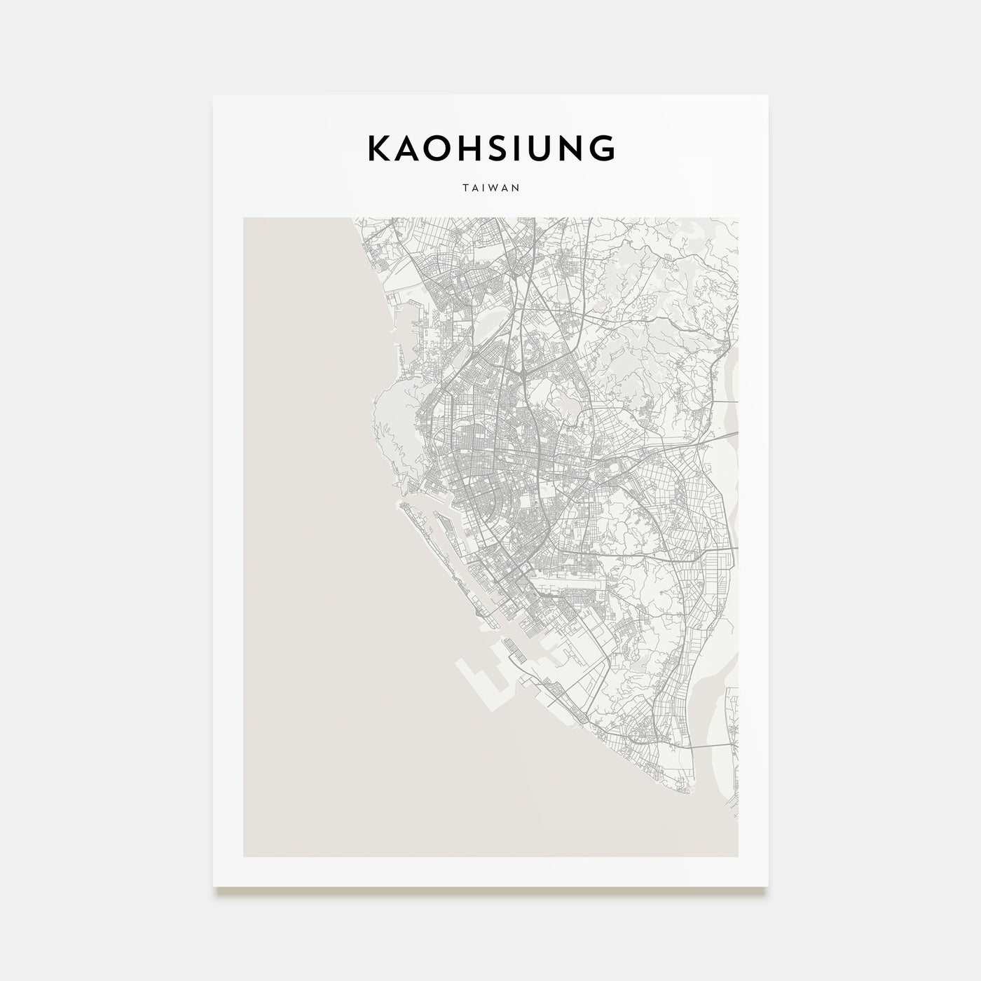 Kaohsiung Map Portrait Poster