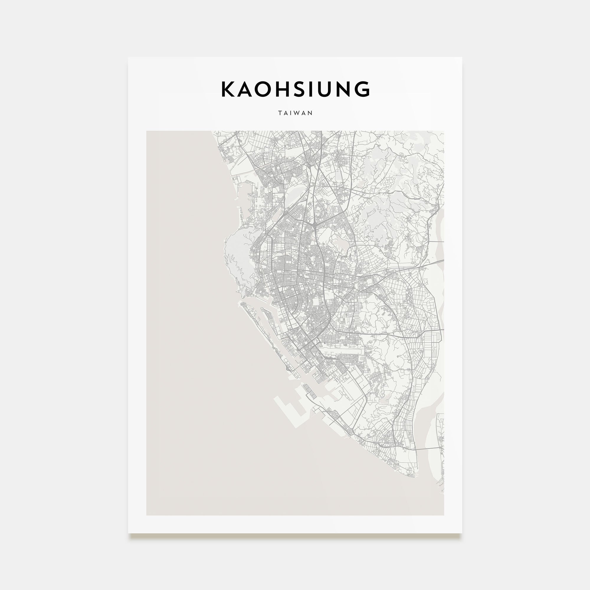 Kaohsiung Map Portrait Poster