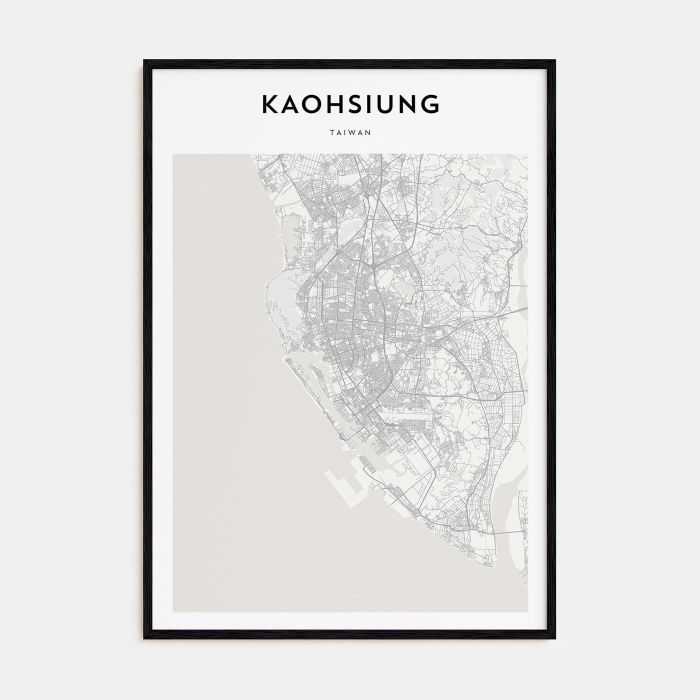 Kaohsiung Map Portrait Poster