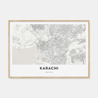 Karachi Map Landscape Poster
