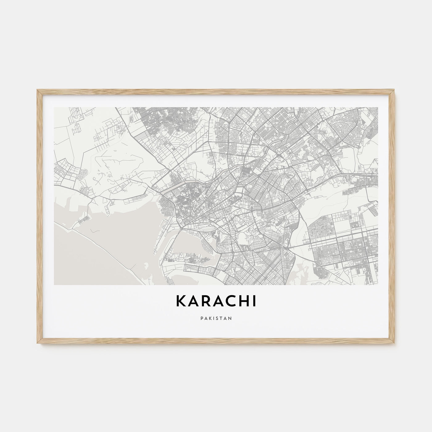 Karachi Map Landscape Poster