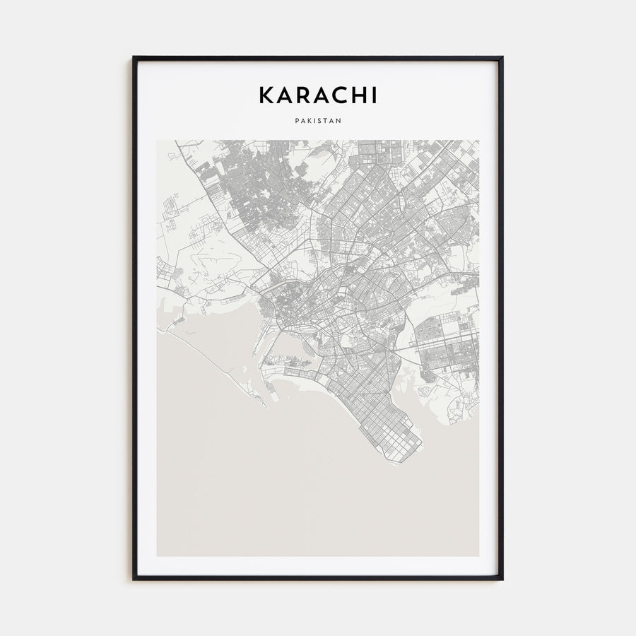 Karachi Map Portrait Poster