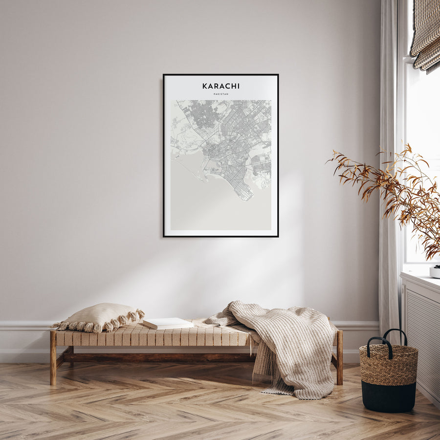 Karachi Map Portrait Poster