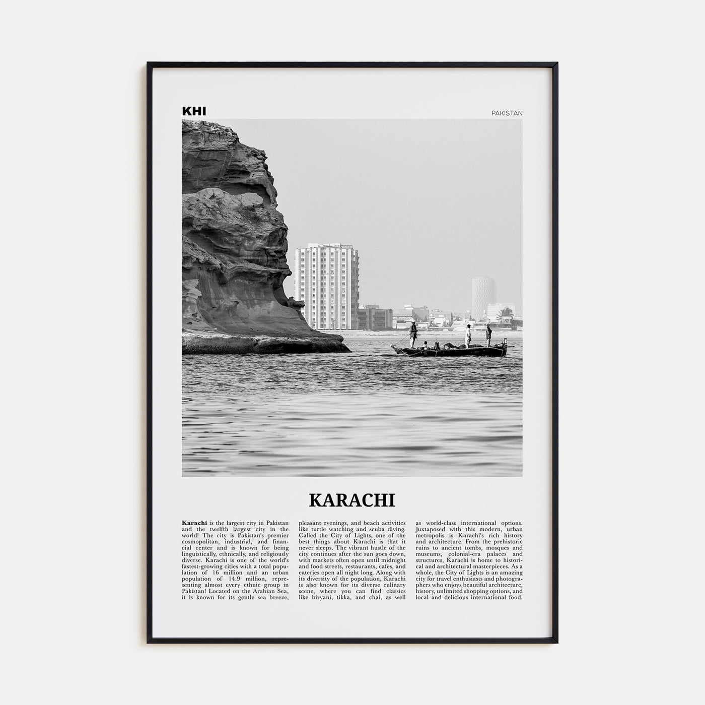 Karachi Travel B&W No 1 Poster