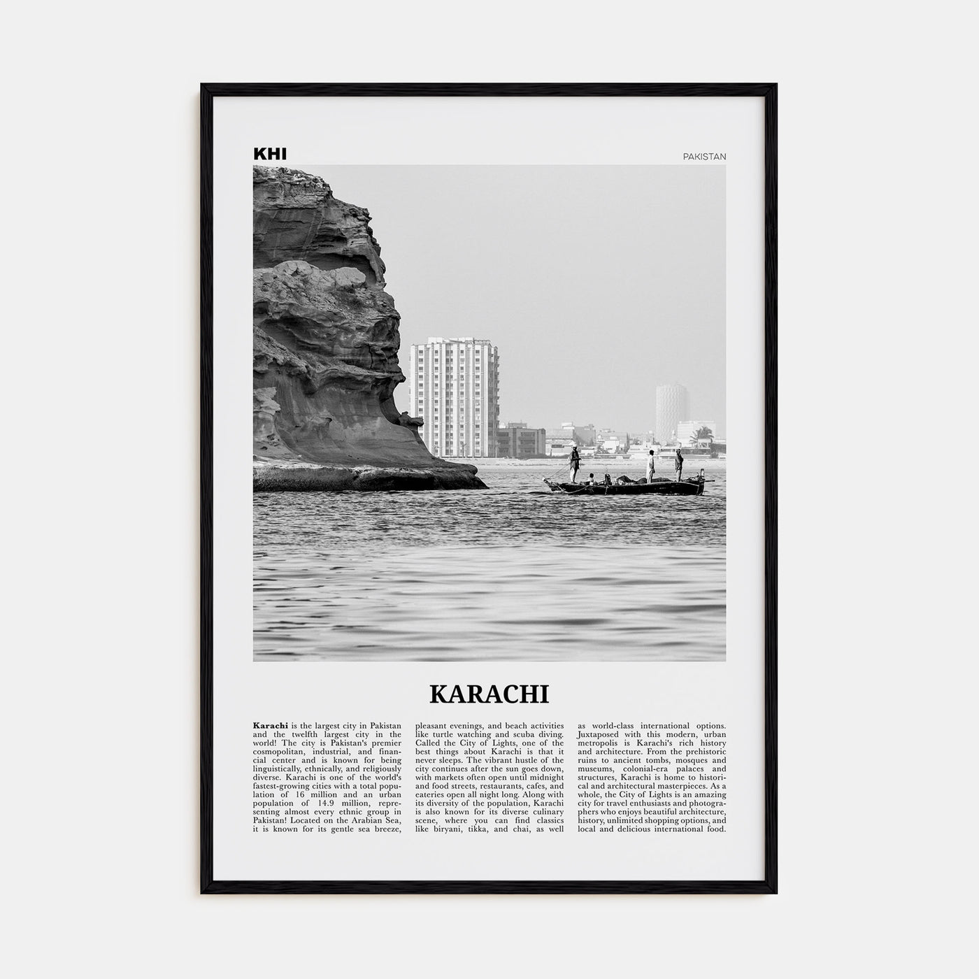 Karachi Travel B&W No 1 Poster