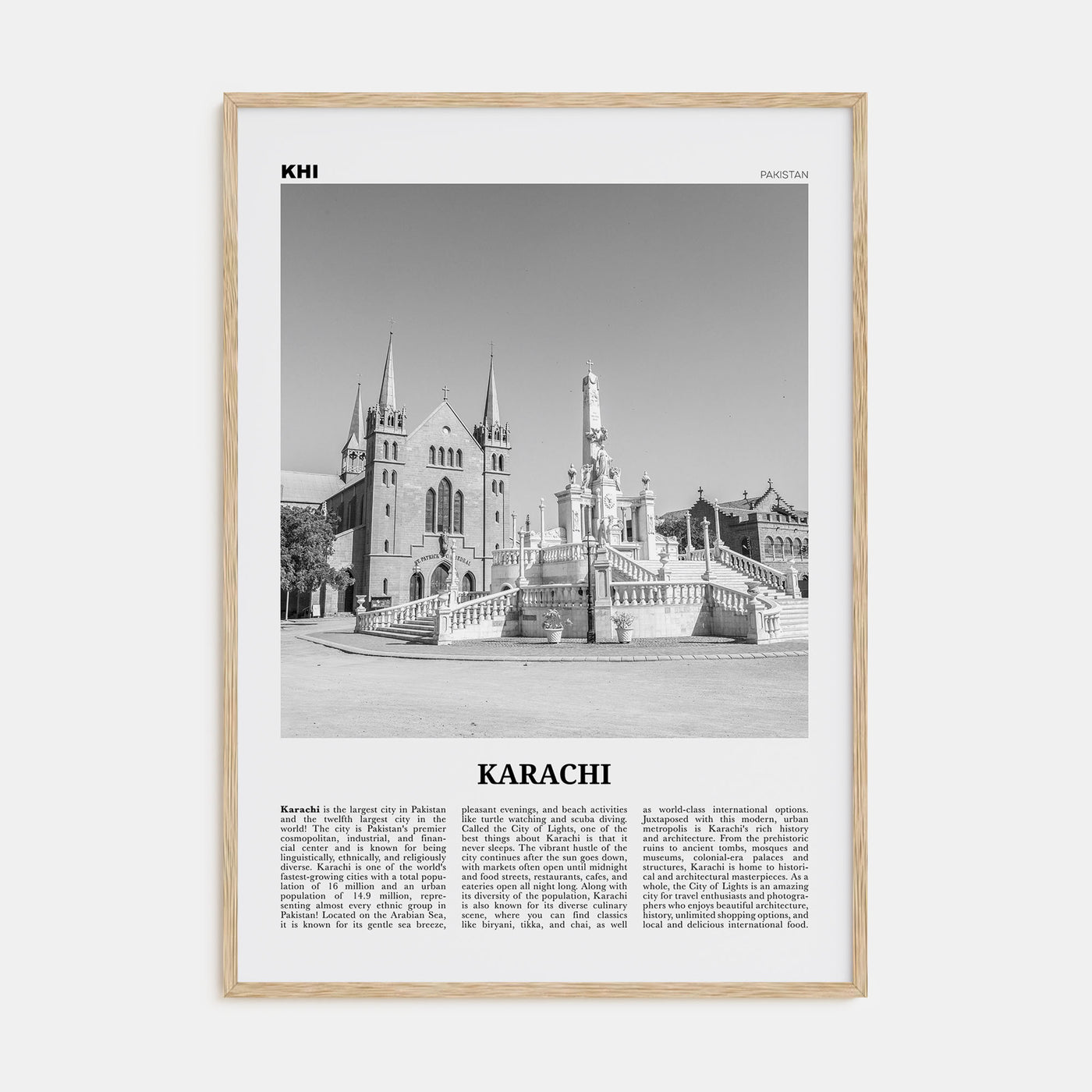 Karachi Travel B&W No 2 Poster
