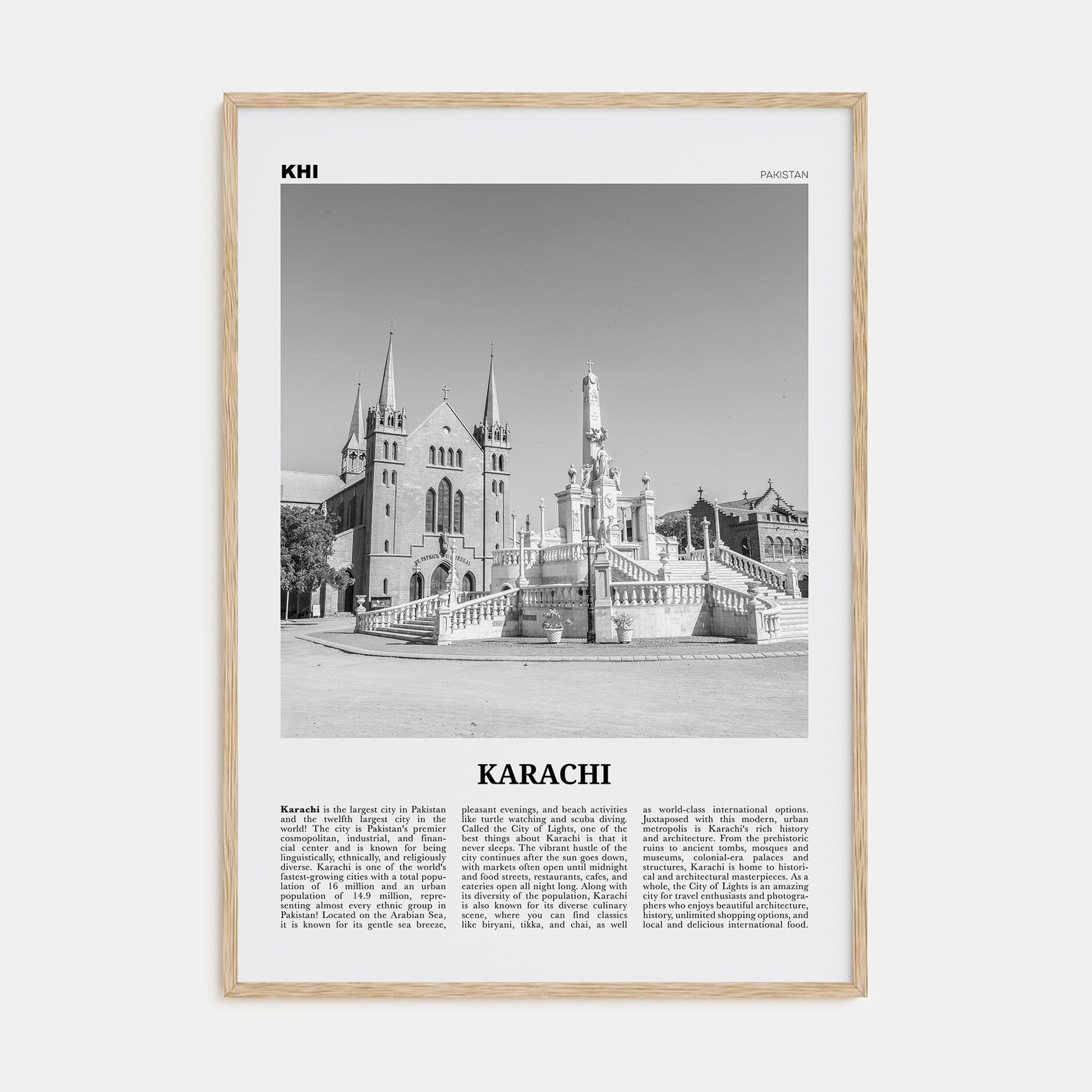 Karachi Travel B&W No 2 Poster