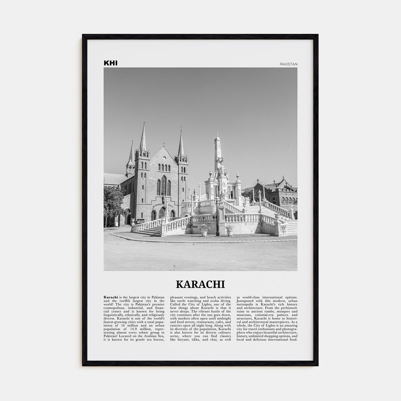 Karachi Travel B&W No 2 Poster