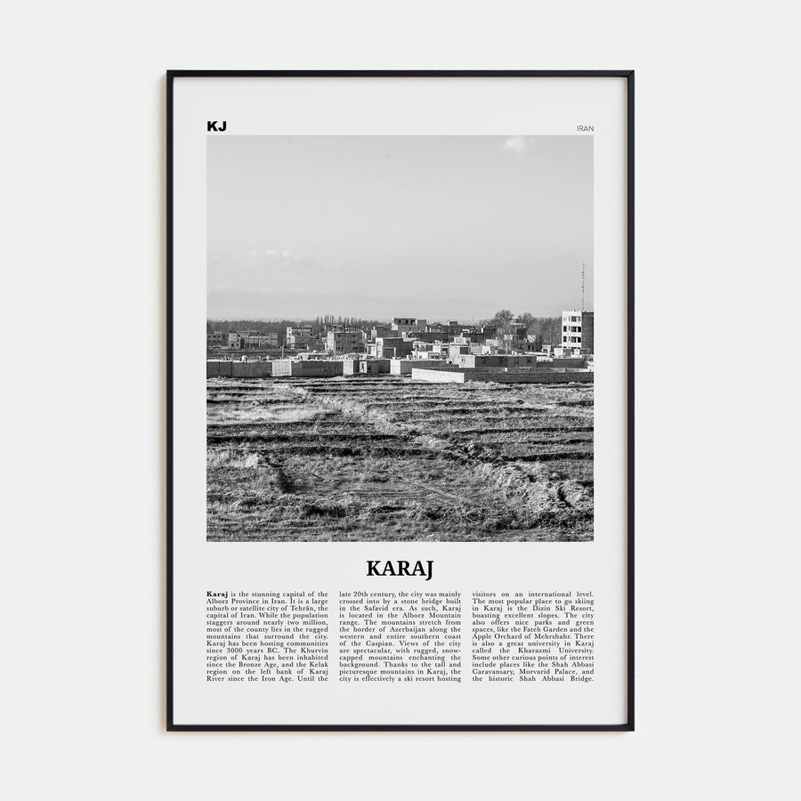 Karaj Travel B&W Poster