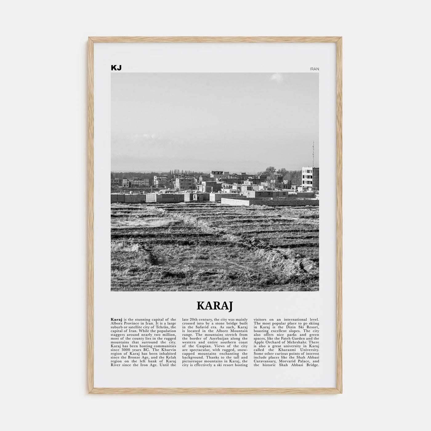 Karaj Travel B&W Poster