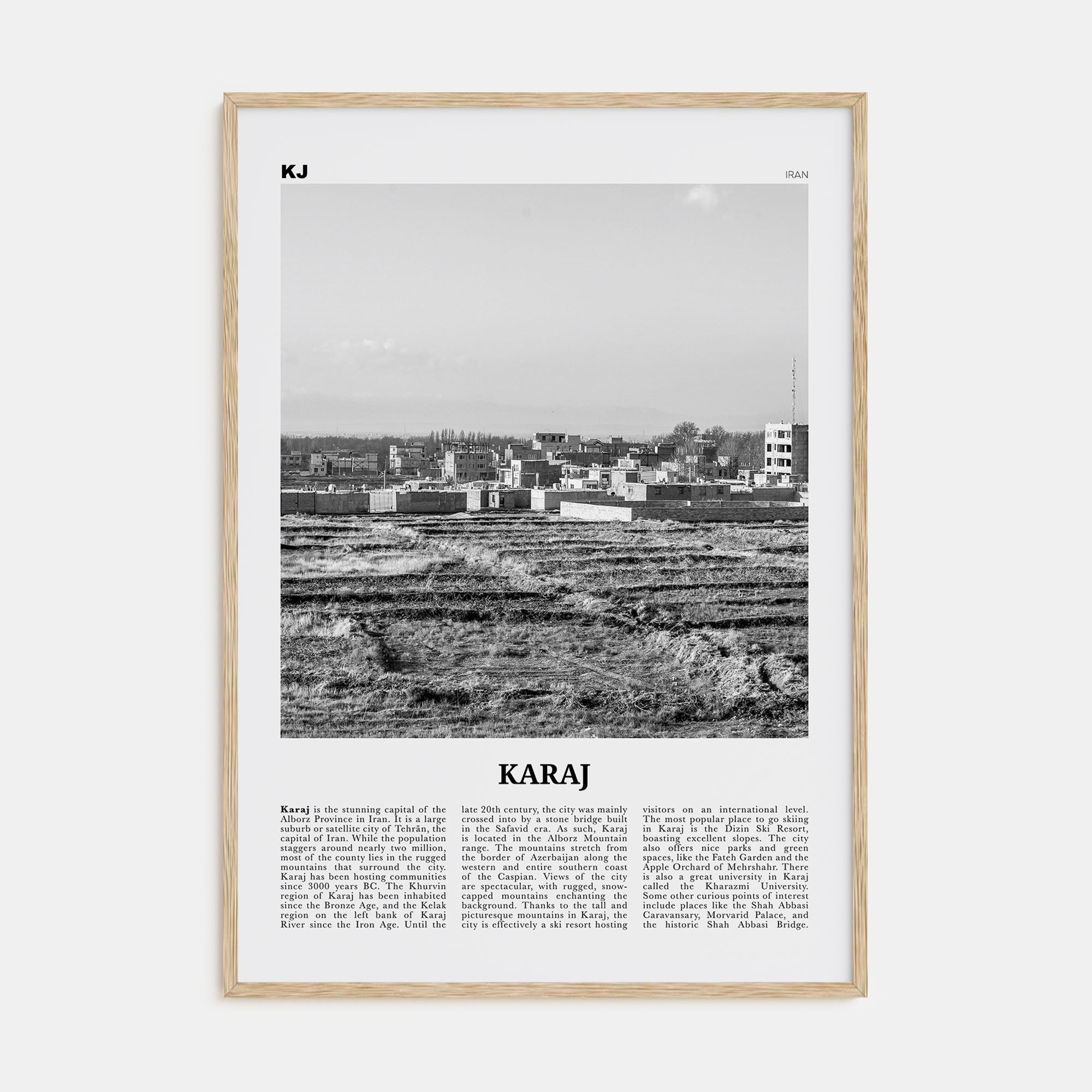 Karaj Travel B&W Poster