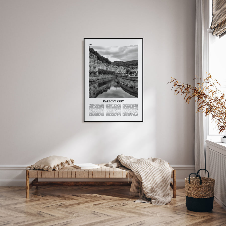 Karlovy Vary Travel B&W Poster