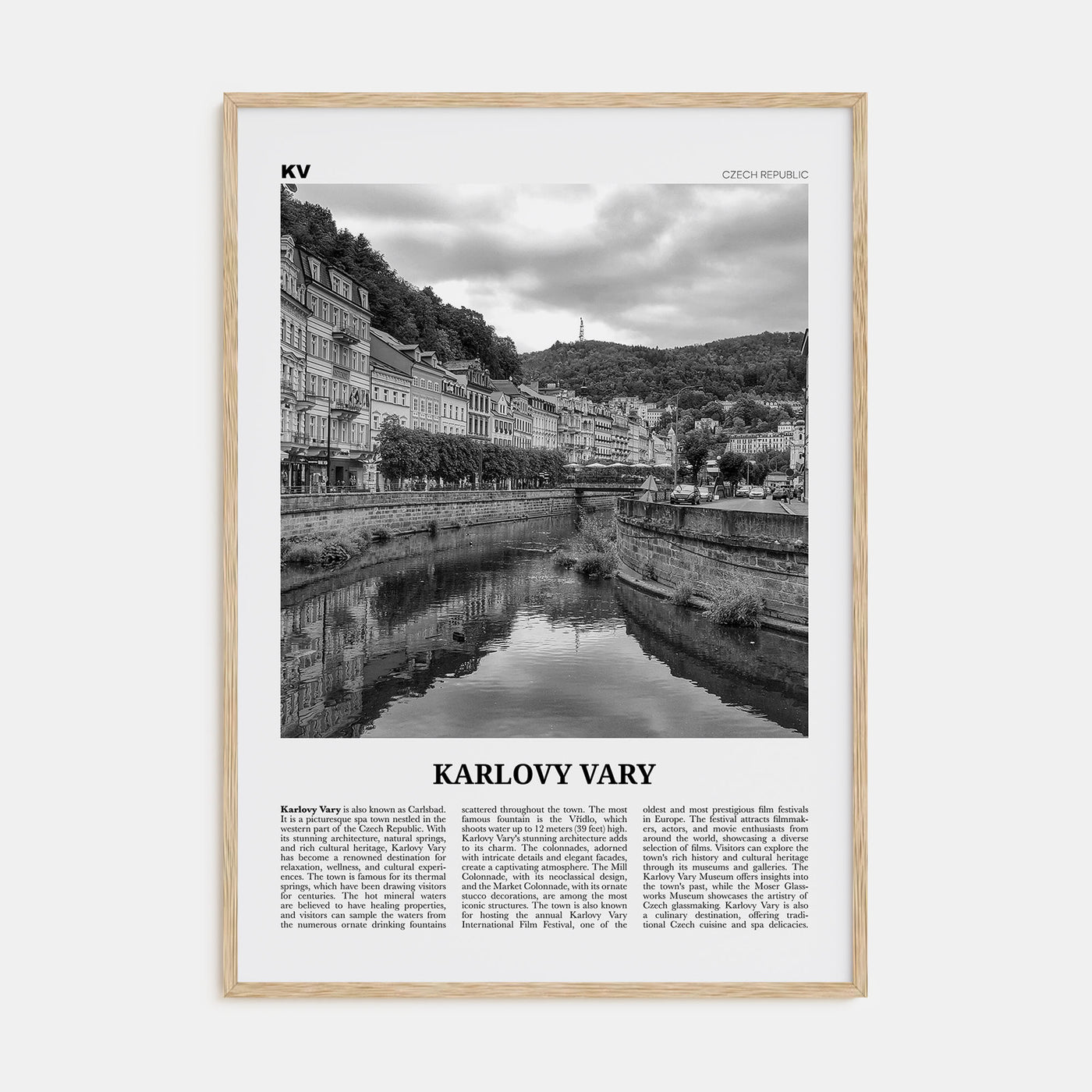 Karlovy Vary Travel B&W Poster