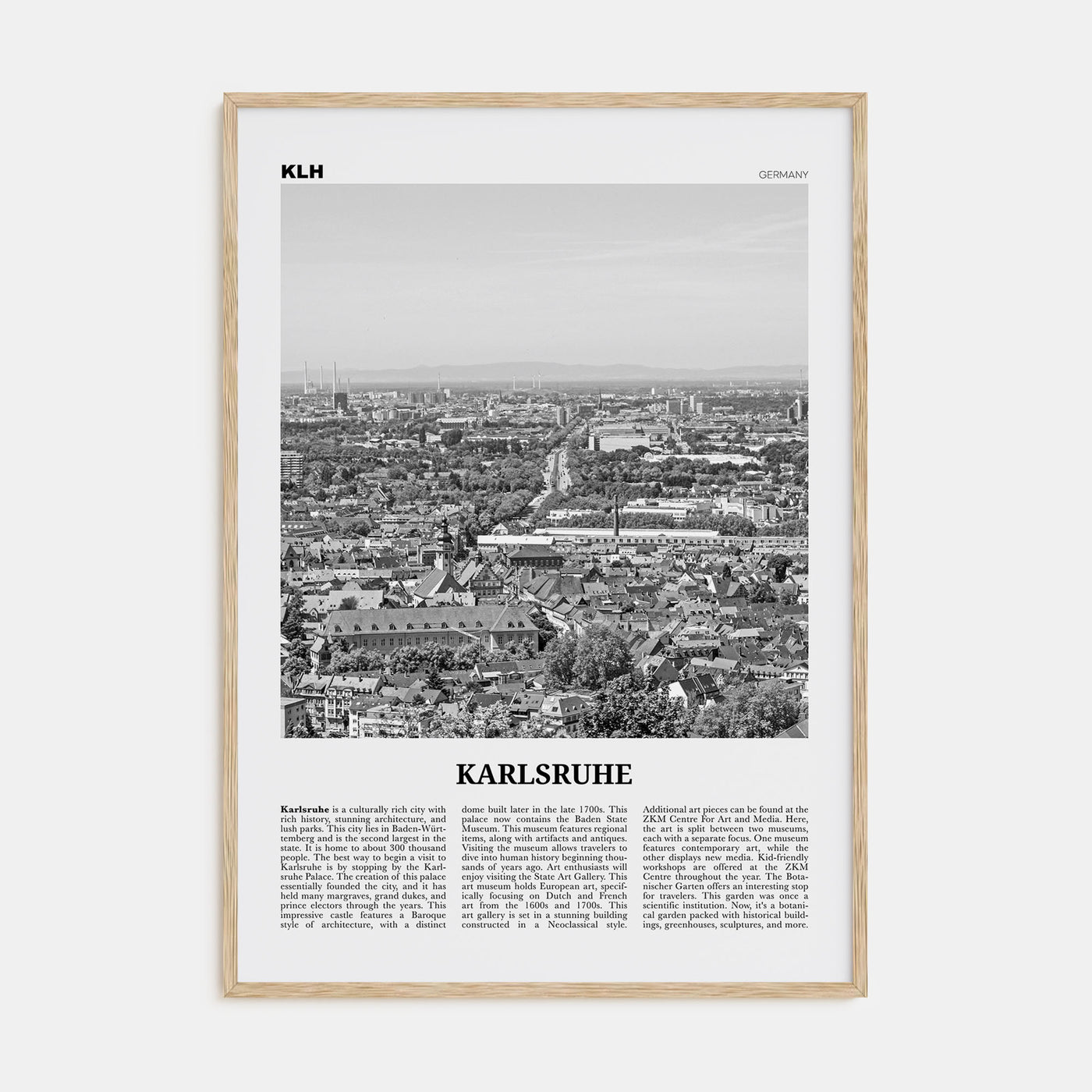 Karlsruhe Travel B&W Poster