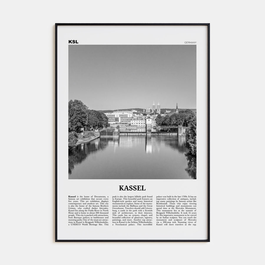 Kassel Travel B&W Poster