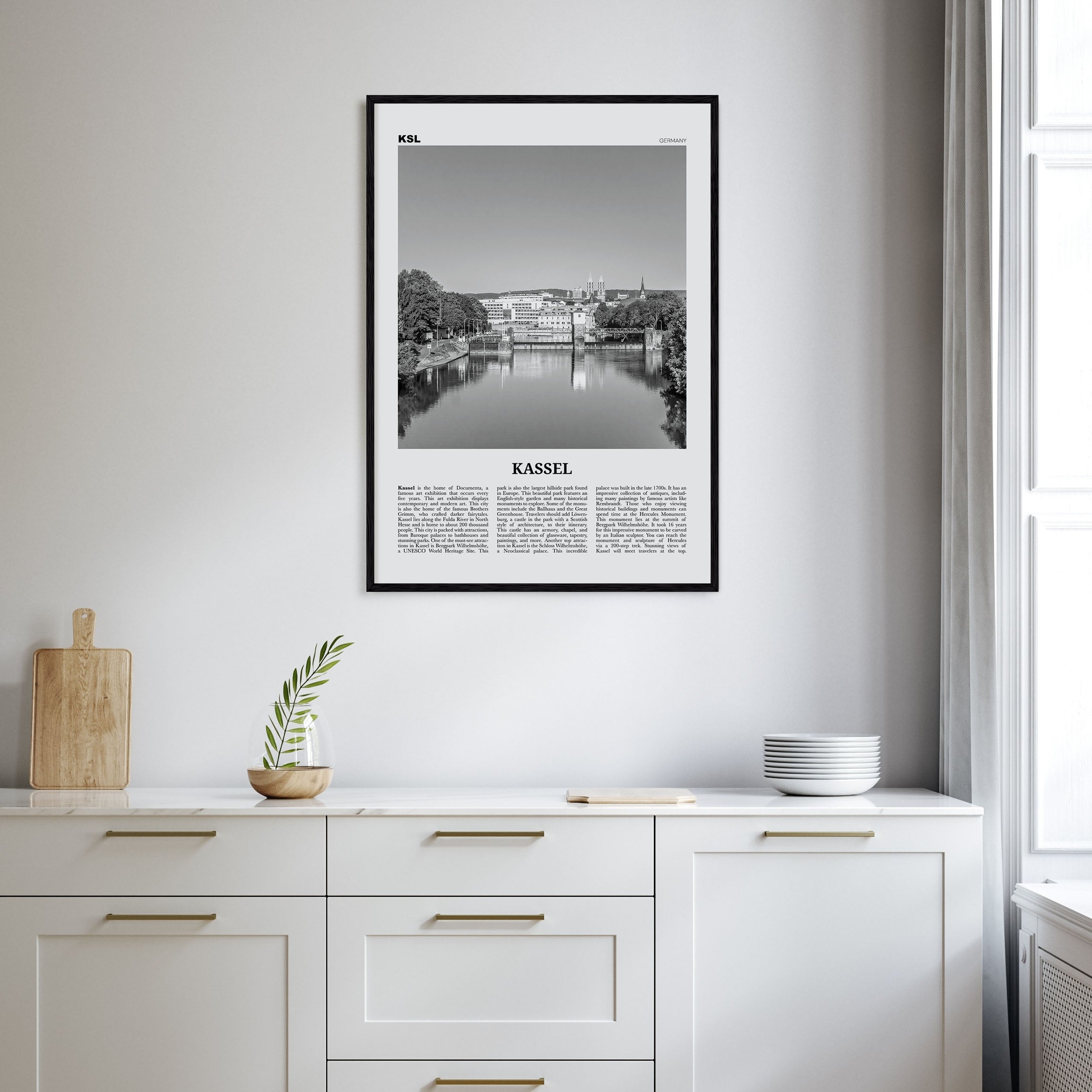 Kassel Travel B&W Poster