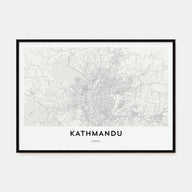 Kathmandu Map Landscape Poster