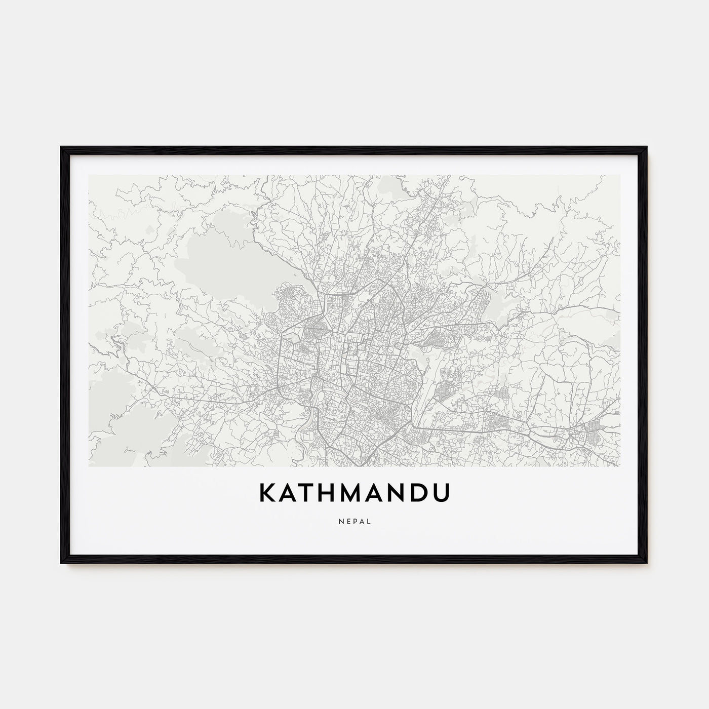 Kathmandu Map Landscape Poster
