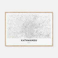 Kathmandu Map Landscape Poster