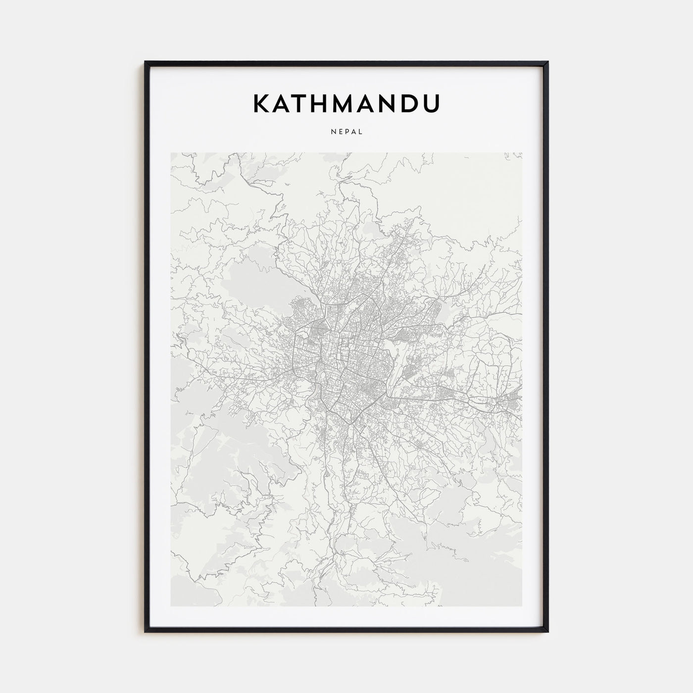 Kathmandu Map Portrait Poster