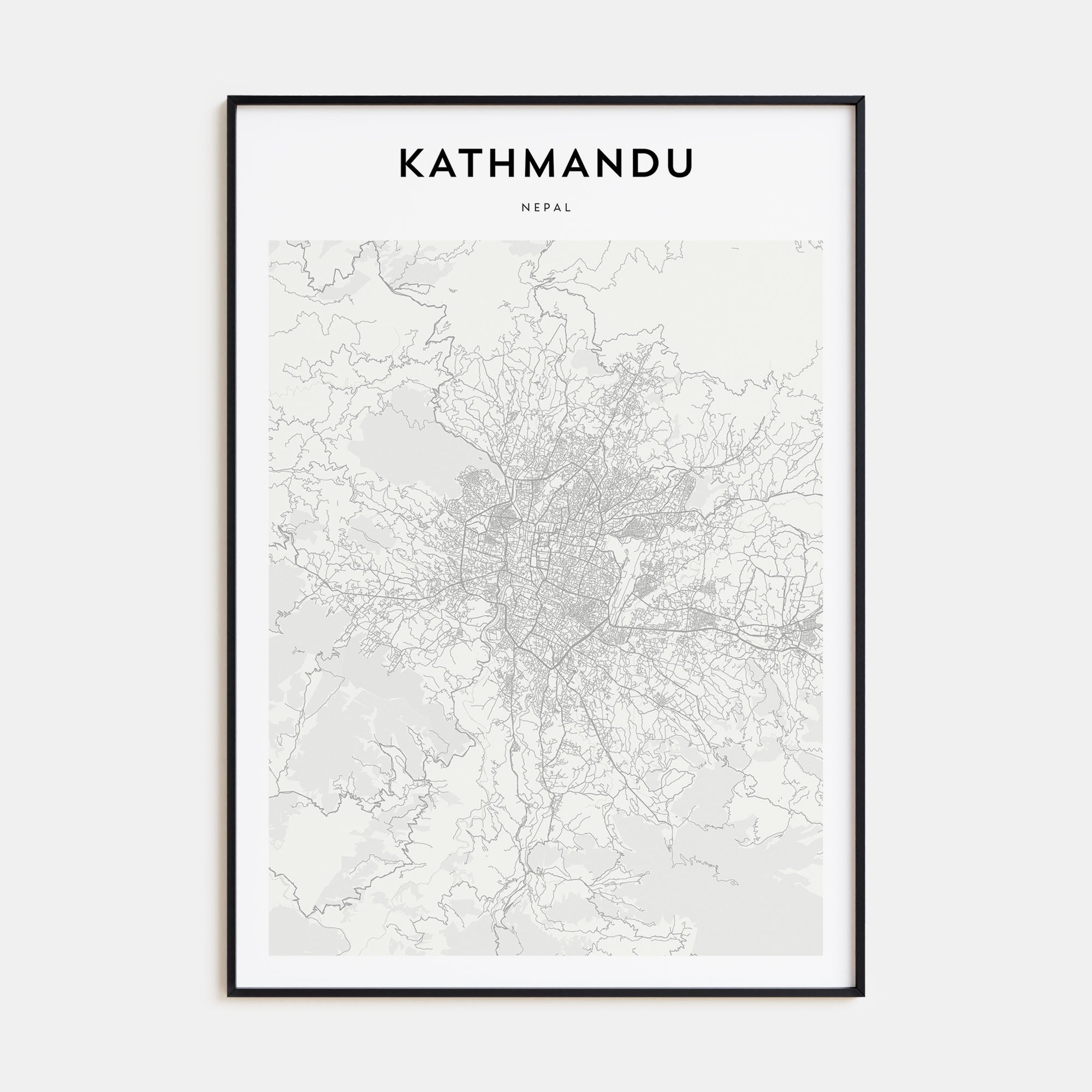 Kathmandu Map Portrait Poster