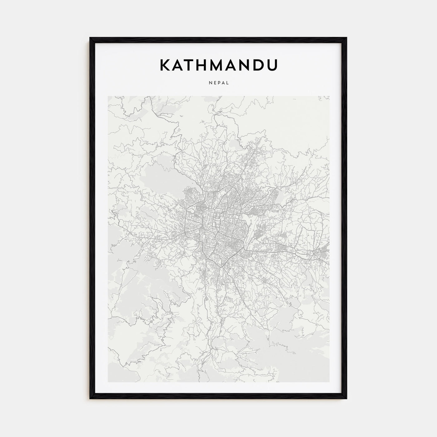 Kathmandu Map Portrait Poster