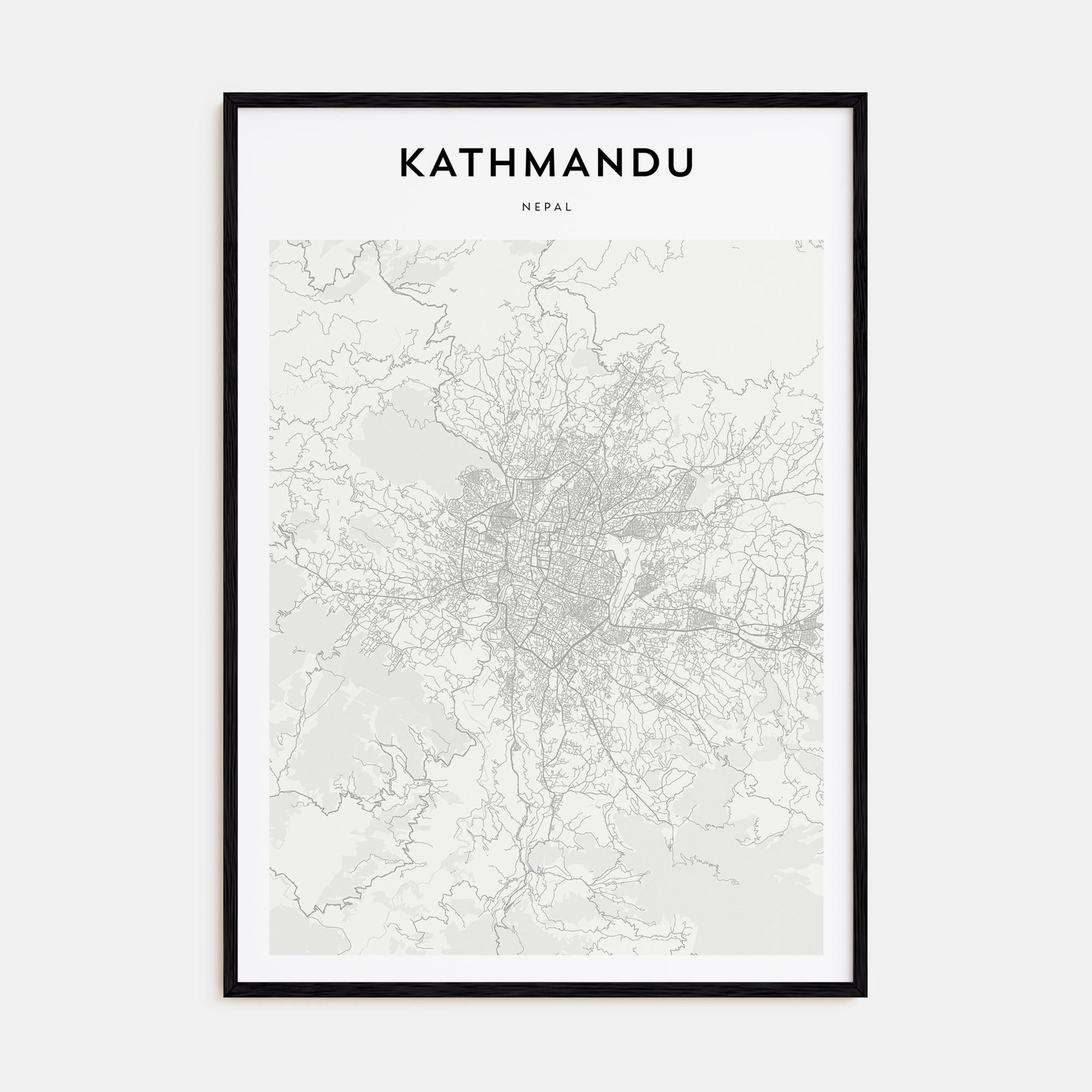 Kathmandu Map Portrait Poster