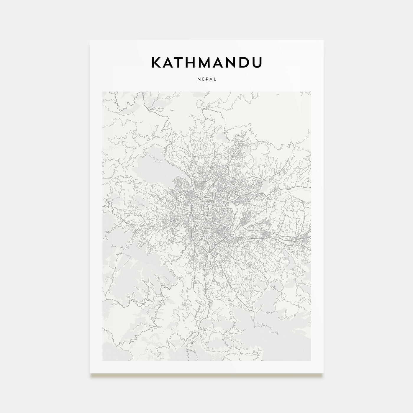 Kathmandu Map Portrait Poster