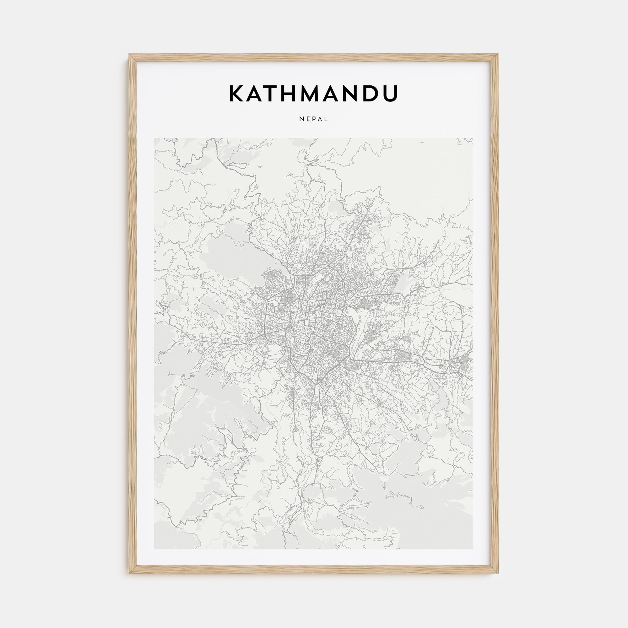 Kathmandu Map Portrait Poster