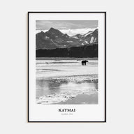 Katmai National Park Portrait B&W Poster
