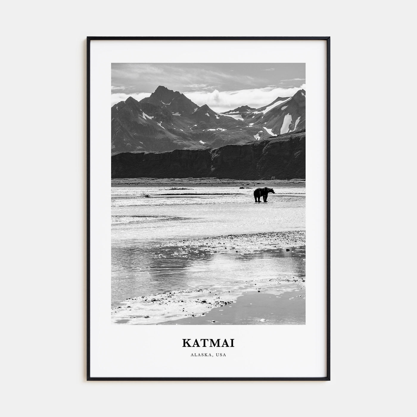 Katmai National Park Portrait B&W Poster