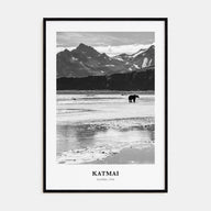 Katmai National Park Portrait B&W Poster