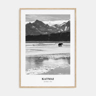 Katmai National Park Portrait B&W Poster