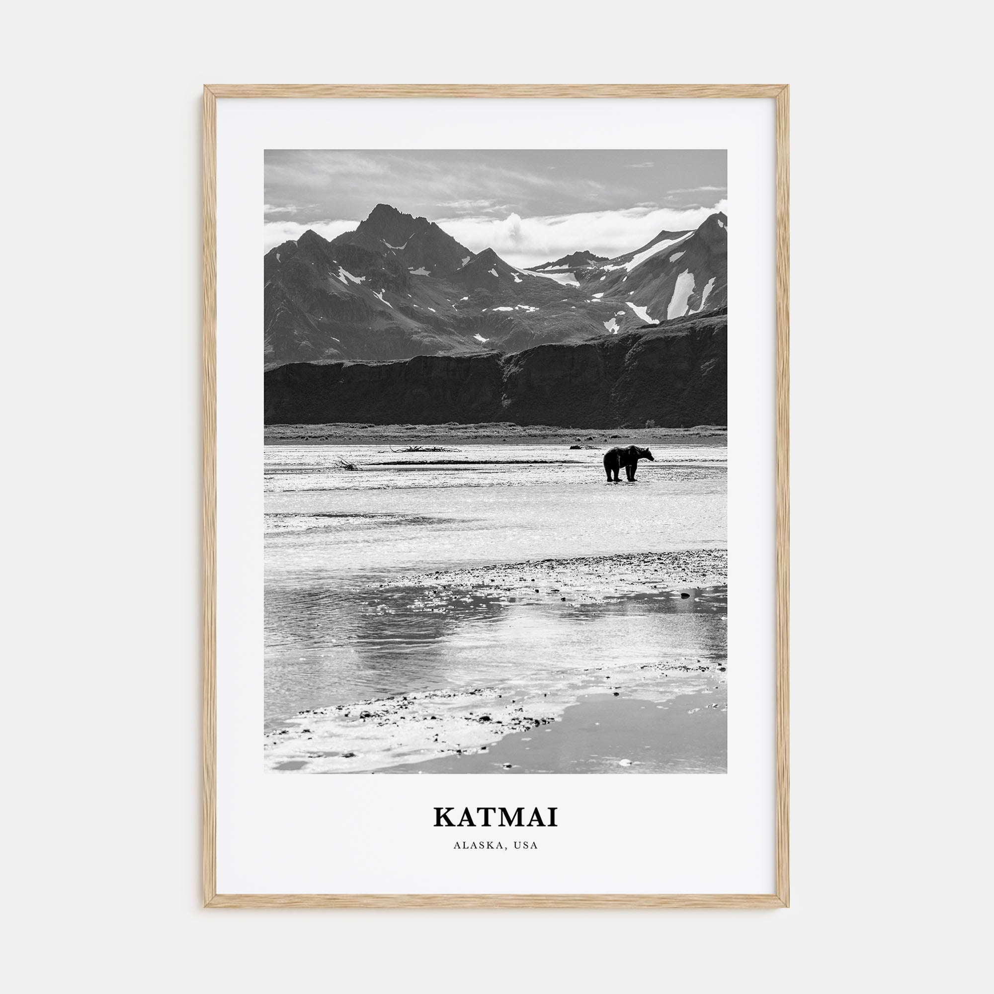 Katmai National Park Portrait B&W Poster