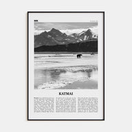 Katmai National Park Travel B&W Poster