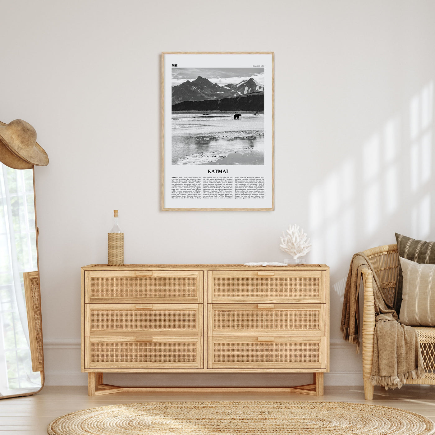 Katmai National Park Travel B&W Poster