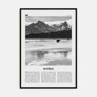 Katmai National Park Travel B&W Poster
